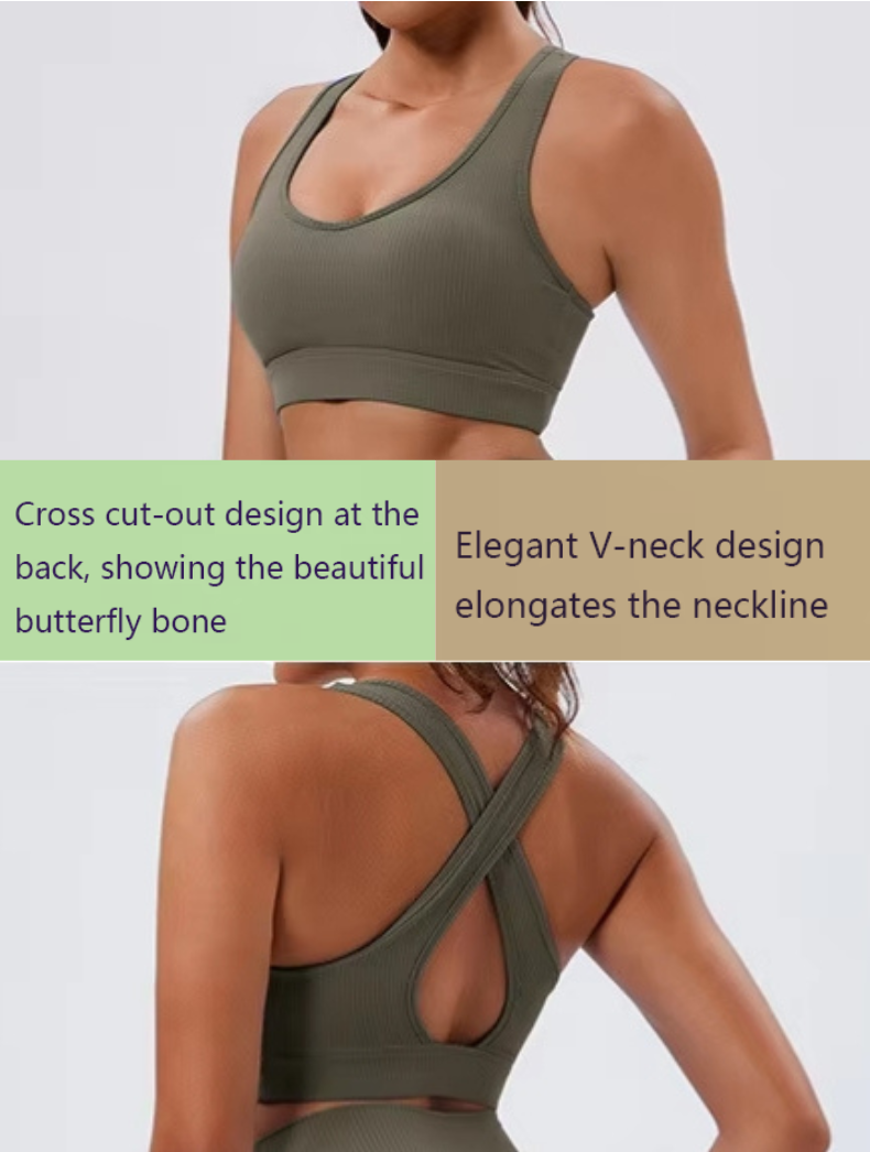 V-neck Sports Bra Olive Green XS, S, M, L   Limited numbers, please ask before purchase            (coming soon)