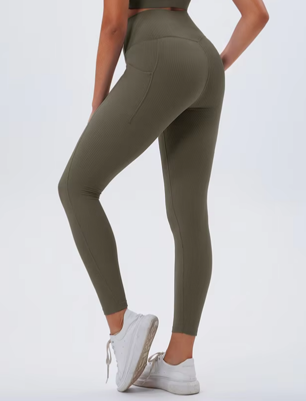 Leggings Olive Green V-neck ( Limited Edition) Ask us for sizes limited numbers coming soon